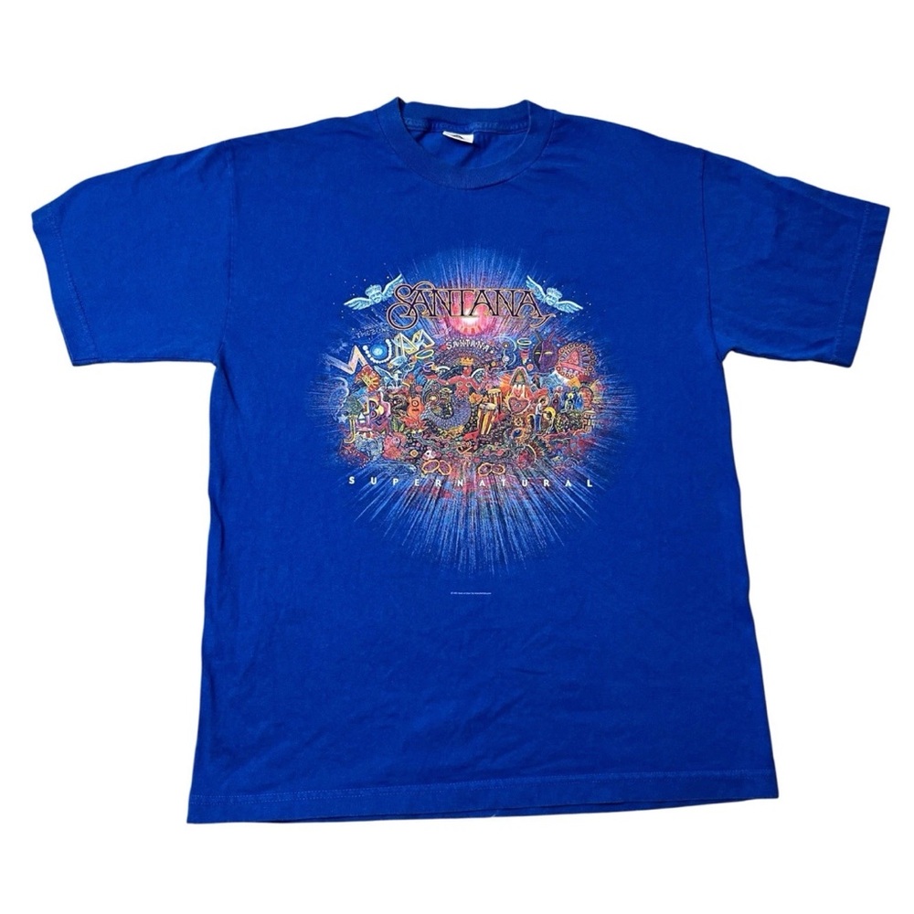 Vintage 2000 Santana Supernatural Benefit Concert San Francisco Blue T Shirt